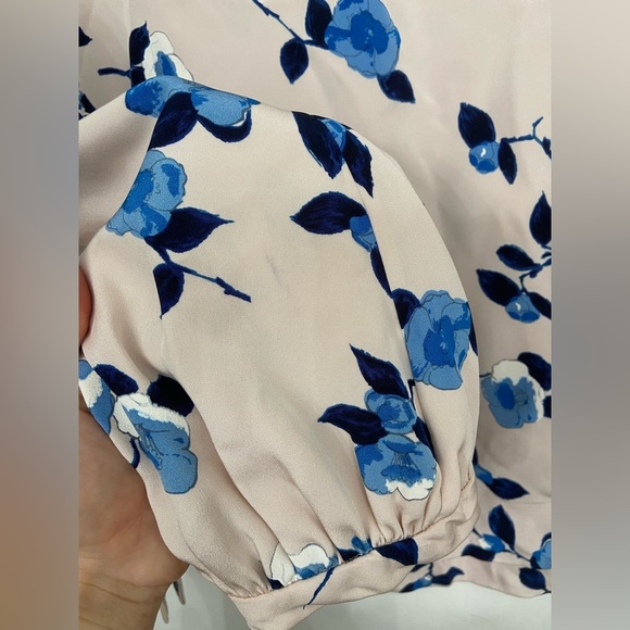 Oscar de la Renta Floral Printed Long Sleeve Silk Blouse Size 6 - Picture 7 of 9